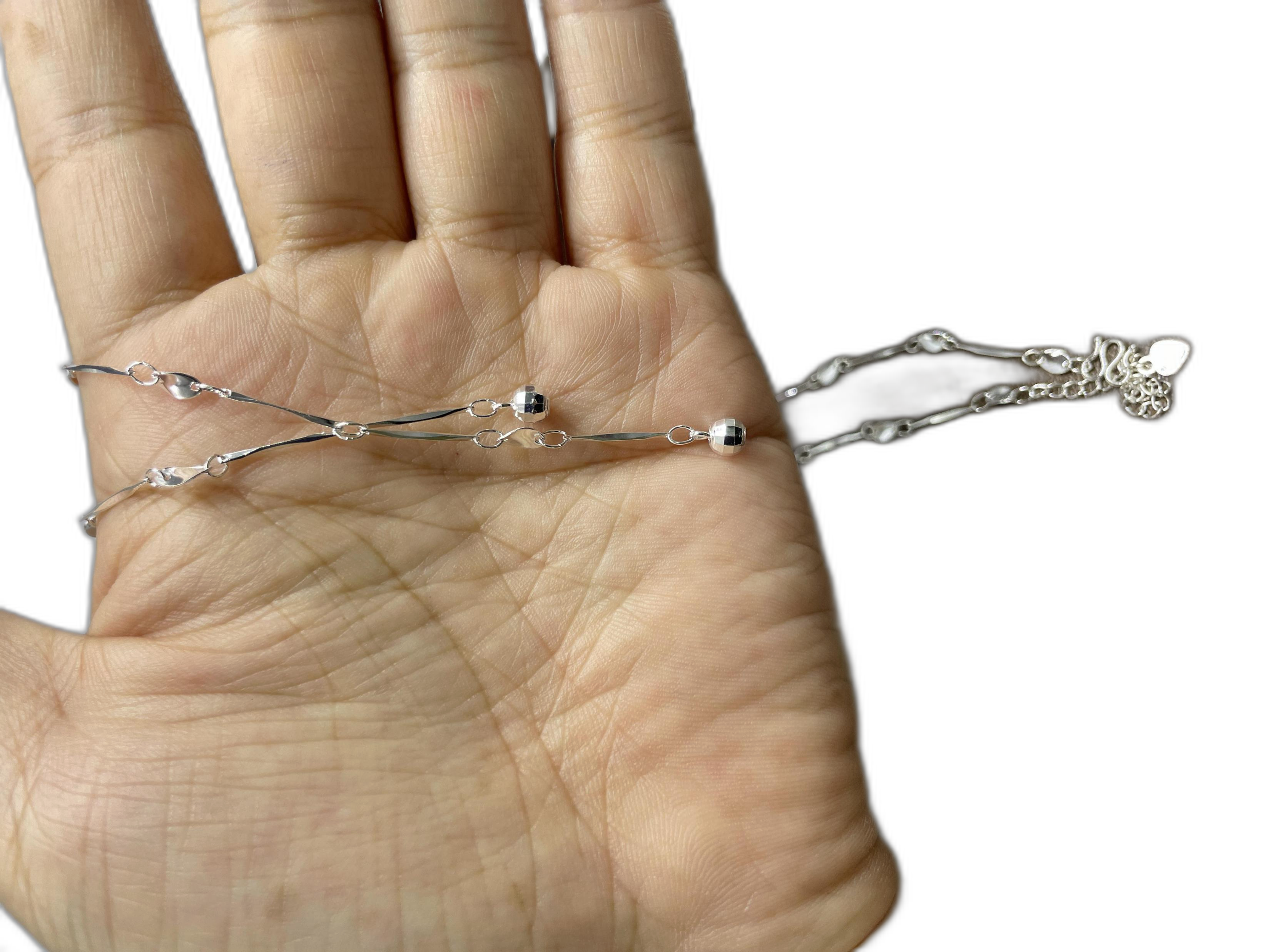 Double Bead Laser Chain Necklace