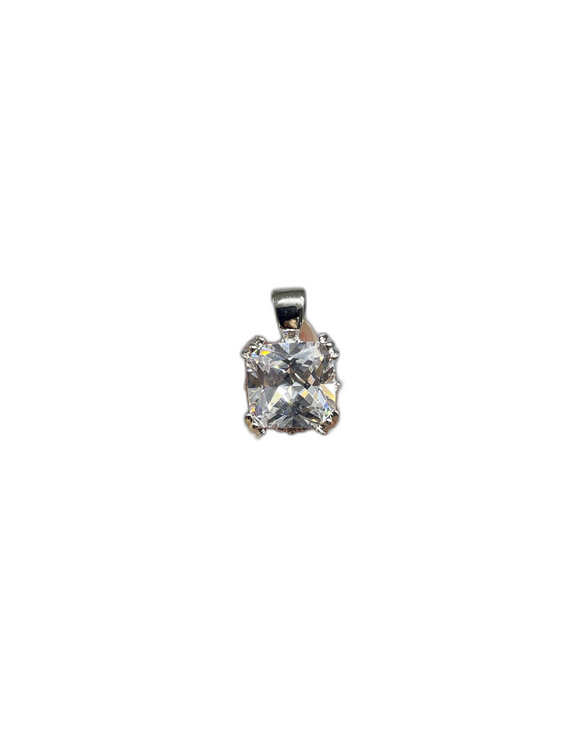Square Cube CZ Pendant